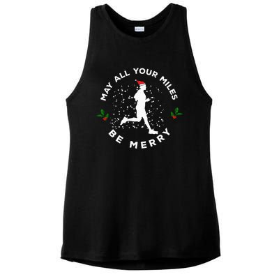 Merry Miles Running Christmas Gift For Runners Ladies PosiCharge Tri-Blend Wicking Tank