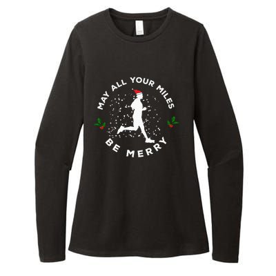 Merry Miles Running Christmas Gift For Runners Womens CVC Long Sleeve Shirt