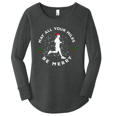 Merry Miles Running Christmas Gift For Runners Women's Perfect Tri Tunic Long Sleeve Shirt