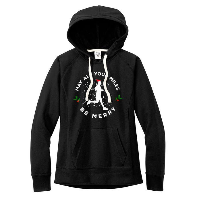 Merry Miles Running Christmas Gift For Runners Women's Fleece Hoodie