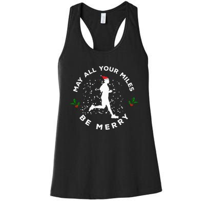 Merry Miles Running Christmas Gift For Runners Women's Racerback Tank