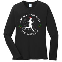 Merry Miles Running Christmas Gift For Runners Ladies Long Sleeve Shirt