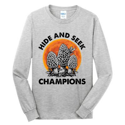 Morels Mushroom Red Moon Hide And Seek Champion Gift Tall Long Sleeve T-Shirt