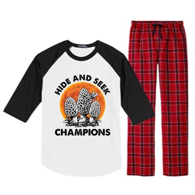 Morels Mushroom Red Moon Hide And Seek Champion Gift Raglan Sleeve Pajama Set