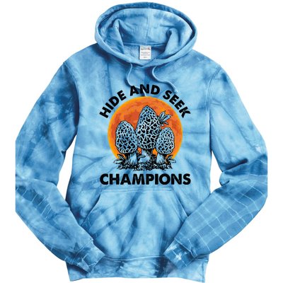 Morels Mushroom Red Moon Hide And Seek Champion Gift Tie Dye Hoodie