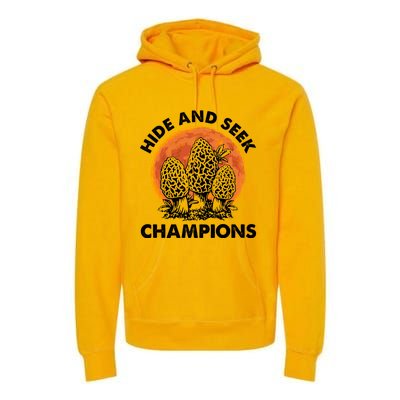 Morels Mushroom Red Moon Hide And Seek Champion Gift Premium Hoodie