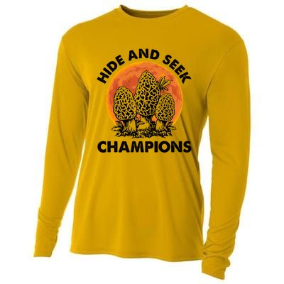 Morels Mushroom Red Moon Hide And Seek Champion Gift Cooling Performance Long Sleeve Crew