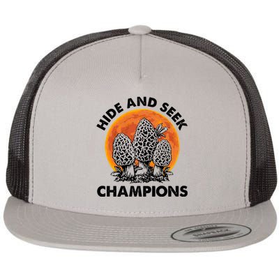 Morels Mushroom Red Moon Hide And Seek Champion Gift Flat Bill Trucker Hat