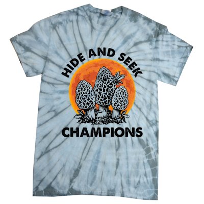 Morels Mushroom Red Moon Hide And Seek Champion Gift Tie-Dye T-Shirt