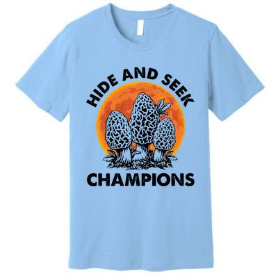 Morels Mushroom Red Moon Hide And Seek Champion Gift Premium T-Shirt