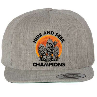 Morels Mushroom Red Moon Hide And Seek Champion Gift Wool Snapback Cap