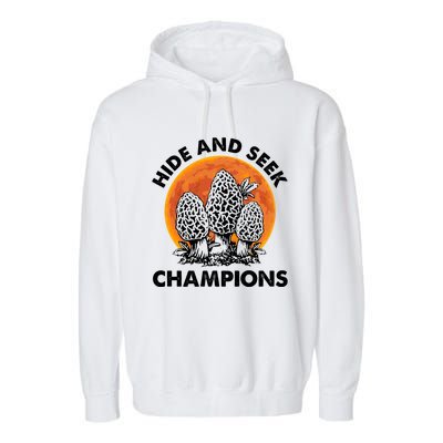 Morels Mushroom Red Moon Hide And Seek Champion Gift Garment-Dyed Fleece Hoodie