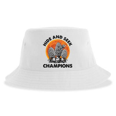 Morels Mushroom Red Moon Hide And Seek Champion Gift Sustainable Bucket Hat