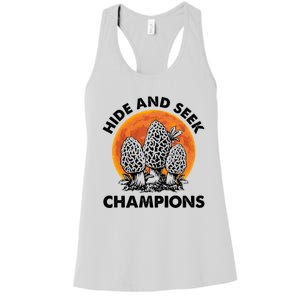 Morels Mushroom Red Moon Hide And Seek Champion Gift Women's Racerback Tank