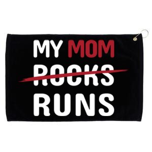 My Mom Runs Funny Marathon Running Spectator Cute Gift Grommeted Golf Towel