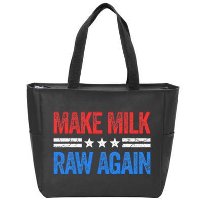 Make Milk Raw Again Funny Usa Patriotic Party Zip Tote Bag