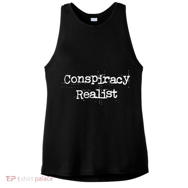 Mindy Mf Robinson Wearing Conspiracy Realist Ladies PosiCharge Tri-Blend Wicking Tank