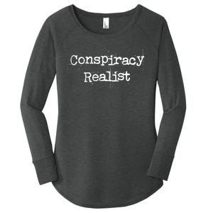 Mindy Mf Robinson Wearing Conspiracy Realist Women's Perfect Tri Tunic Long Sleeve Shirt