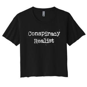 Mindy Mf Robinson Wearing Conspiracy Realist Women's Crop Top Tee