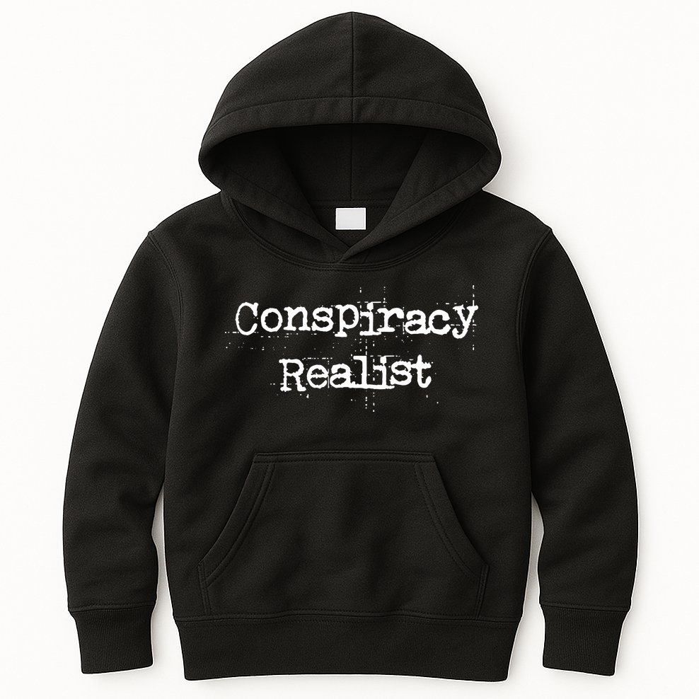 Mindy Mf Robinson Wearing Conspiracy Realist Kids Hoodie