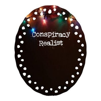 Mindy Mf Robinson Wearing Conspiracy Realist Ceramic Oval Ornament