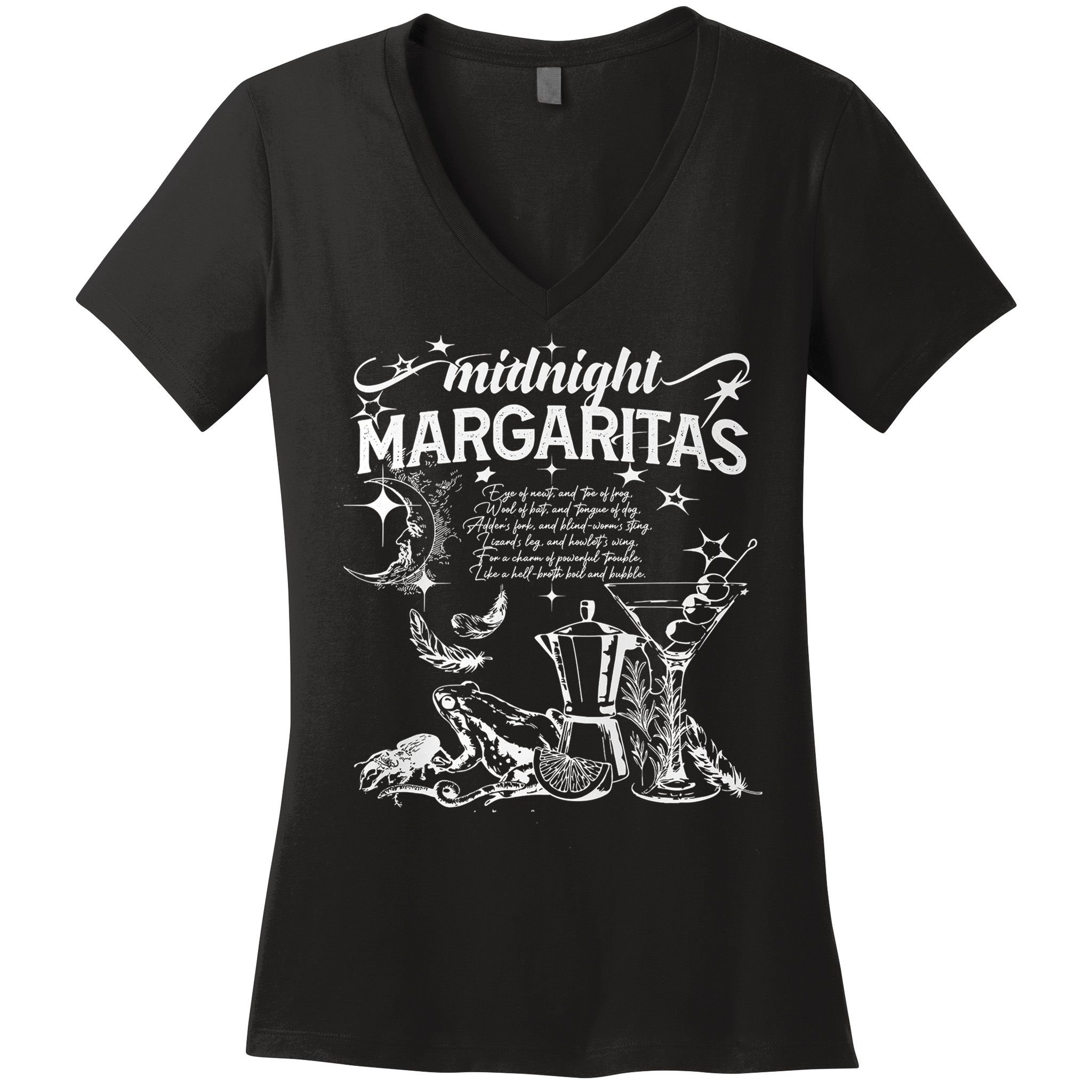Midnight Margaritas Recipe Halloween Women's V-Neck T-Shirt
