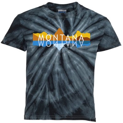 Montana Mountain Reflections Mount Grinnell Souvenir Kids Tie-Dye T-Shirt