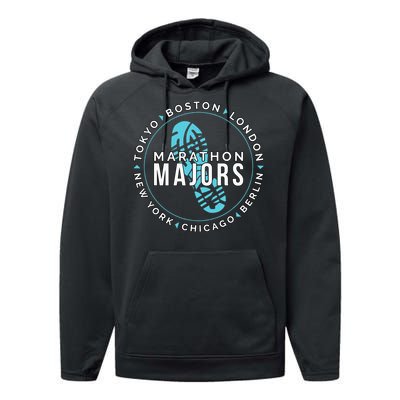 Marathon Majors Runner Finisher 26 Miles Performance Fleece Hoodie