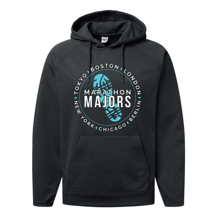 Marathon Majors Runner Finisher 26 Miles Performance Fleece Hoodie