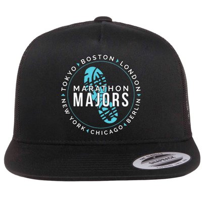 Marathon Majors Runner Finisher 26 Miles Flat Bill Trucker Hat