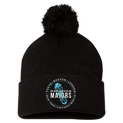 Marathon Majors Runner Finisher 26 Miles Pom Pom 12in Knit Beanie