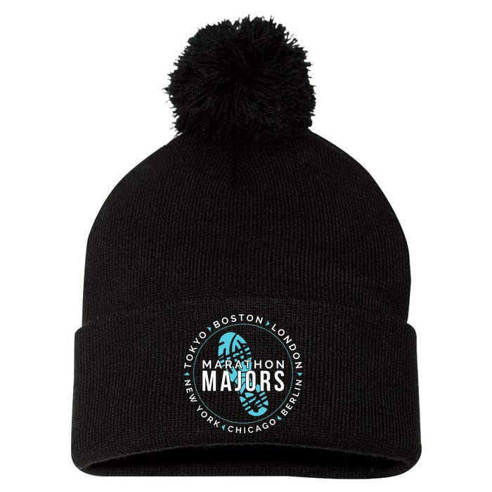 Marathon Majors Runner Finisher 26 Miles Pom Pom 12in Knit Beanie