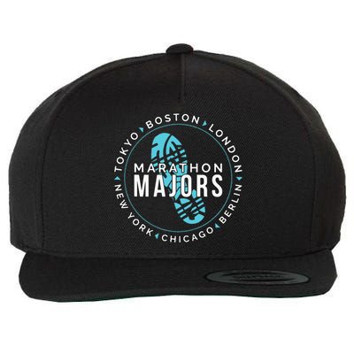 Marathon Majors Runner Finisher 26 Miles Wool Snapback Cap