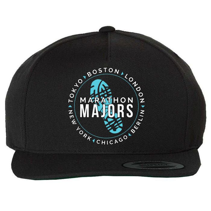 Marathon Majors Runner Finisher 26 Miles Wool Snapback Cap