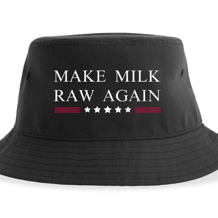 Make Milk Raw Again Funny Raw Milk Sustainable Bucket Hat
