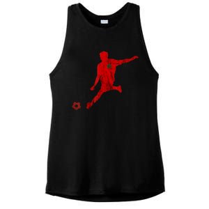 Morroco Moroccan Roots Moroccan Flag Moroccan Soccer Player Ladies PosiCharge Tri-Blend Wicking Tank