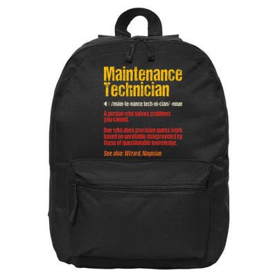 Maintenance Man retro Definition Technician  16 in Basic Backpack