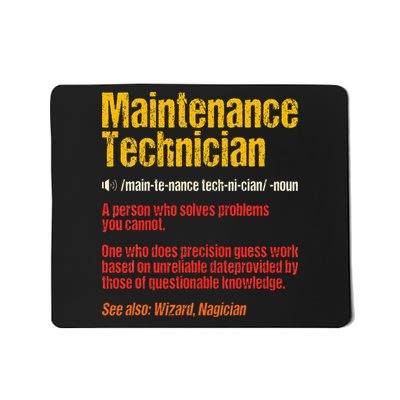 Maintenance Man retro Definition Technician  Mousepad