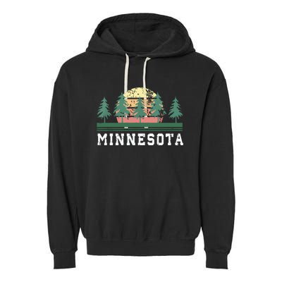 Minnesota Mn Retro Vintage Gift Garment-Dyed Fleece Hoodie