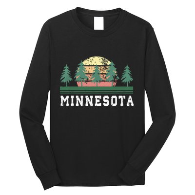 Minnesota Mn Retro Vintage Gift Long Sleeve Shirt