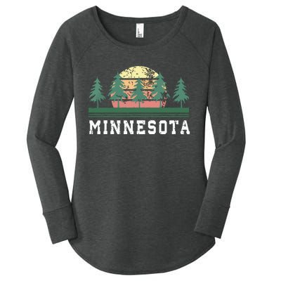 Minnesota Mn Retro Vintage Gift Women's Perfect Tri Tunic Long Sleeve Shirt