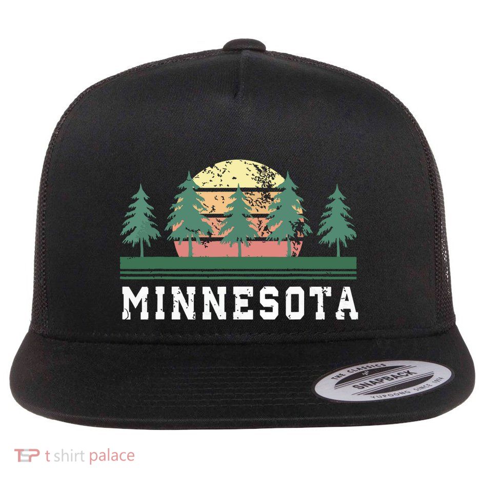Minnesota Mn Retro Vintage Gift Flatbill Hat