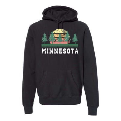 Minnesota Mn Retro Vintage Gift Premium Hoodie