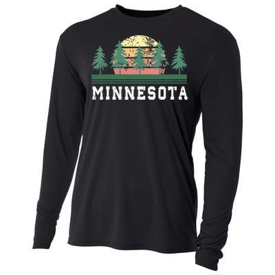 Minnesota Mn Retro Vintage Gift Cooling Performance Long Sleeve Crew