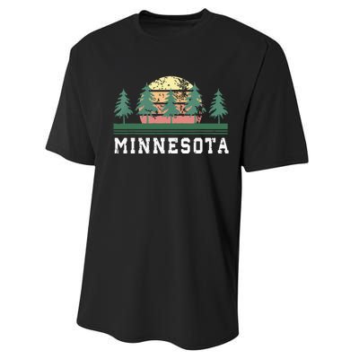 Minnesota Mn Retro Vintage Gift Performance Sprint T-Shirt