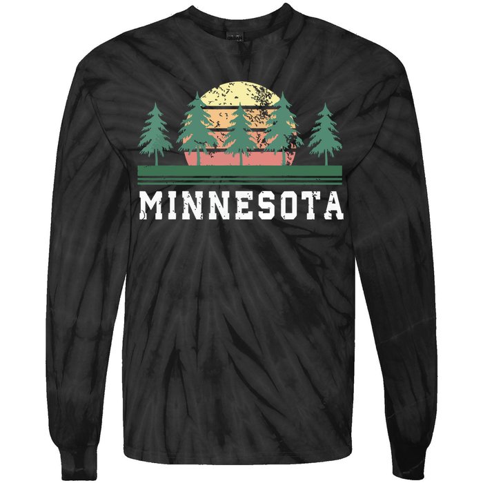 Minnesota Mn Retro Vintage Gift Tie-Dye Long Sleeve Shirt