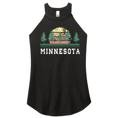 Minnesota Mn Retro Vintage Gift Women’s Perfect Tri Rocker Tank