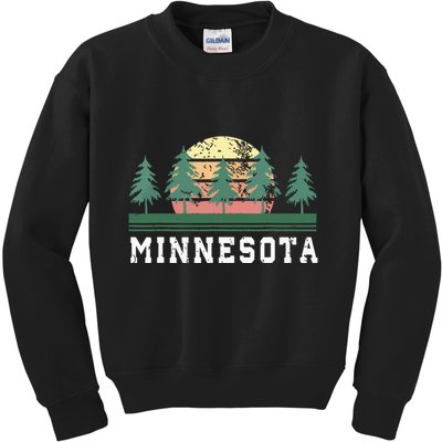 Minnesota Mn Retro Vintage Gift Kids Sweatshirt