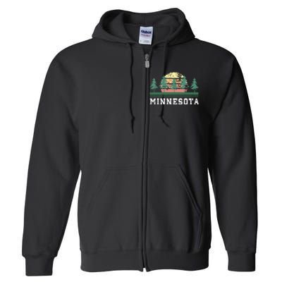 Minnesota Mn Retro Vintage Gift Full Zip Hoodie