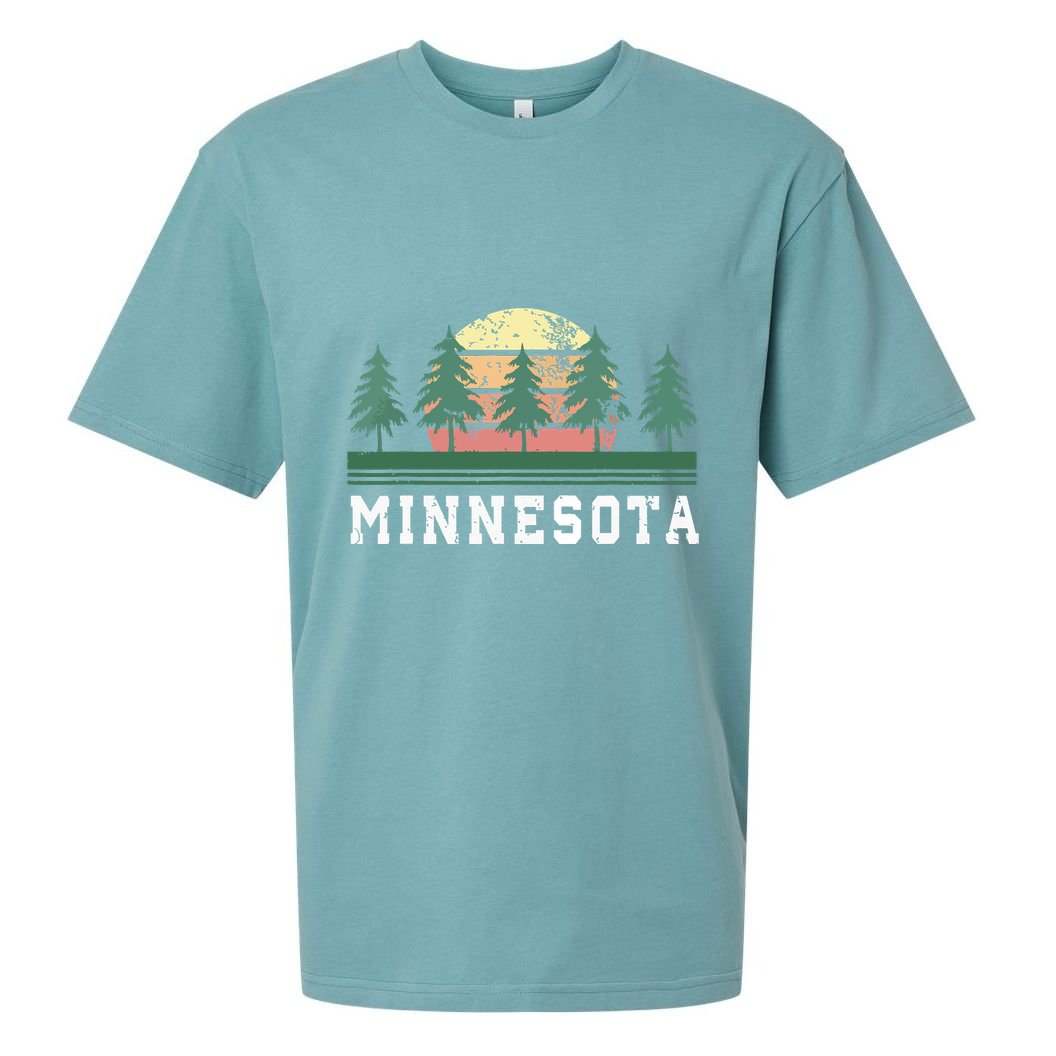 Minnesota Mn Retro Vintage Gift Sueded Cloud Jersey T-Shirt
